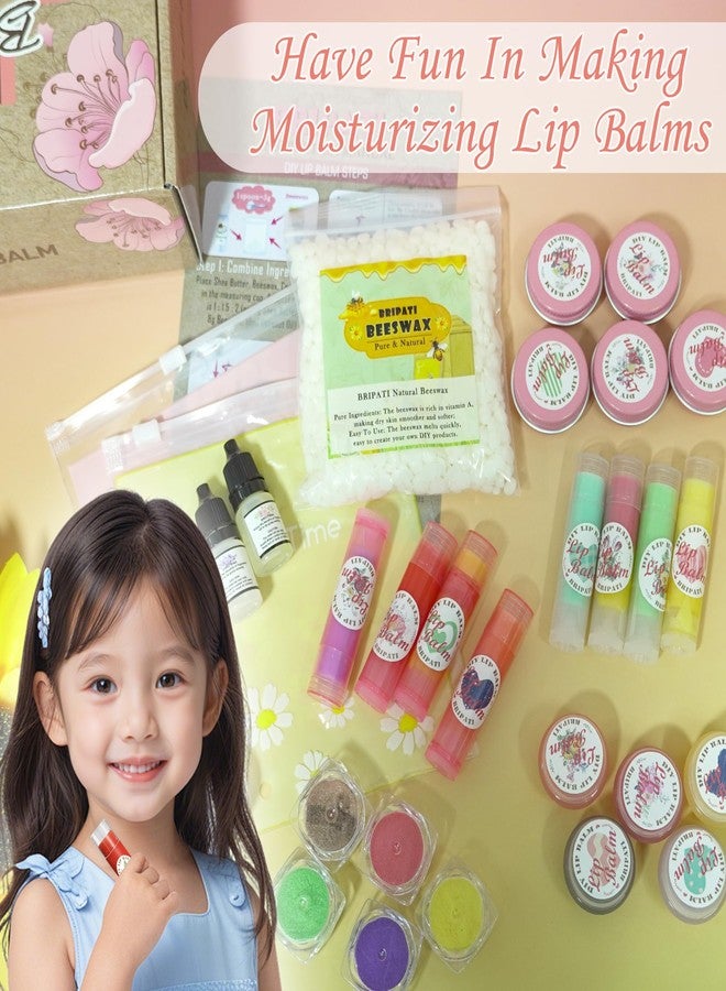 BRIPATI DIY Lip Balm Making Kit for Adults to Make Your Own Moisturizing Lip Balms with Natural Beeswax, Lip Base Oil, Essential Oil, Empty Lip Balm Tubes Jars, Birthday Christmas Mother’s Day Gift - Image 5